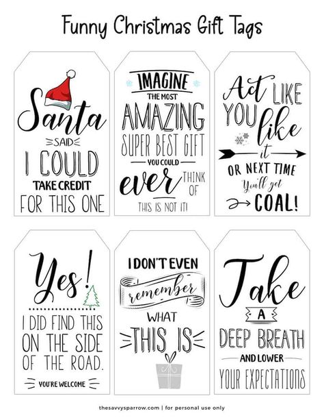 These free printable Christmas gift tags are funny and sarcastic, so they're a perfect way to show your sense of humor this holiday! Grab the printable funny holiday tags for FREE now! Christmas Gift Printables Free, Free Printable Farmhouse Christmas Gift Tags, Christmas Gifts Quotes, Free Christmas Labels, Funny Christmas Tags, Free Christmas Tags, Free Printable Christmas Gift Tags, Donut Gifts, Christmas Gift Tags Diy