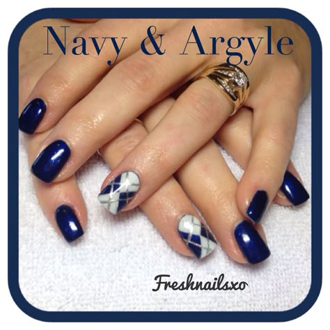 #nails #argyle nails # blue # navy # gelnails Christmas Plaid Nails, Tartan Nails, Prom Nail Inspo, Nail Art Blue, Argyle Nails, Plaid Nail Designs, Checkered Nails, Navy Nails, Jumper Pattern