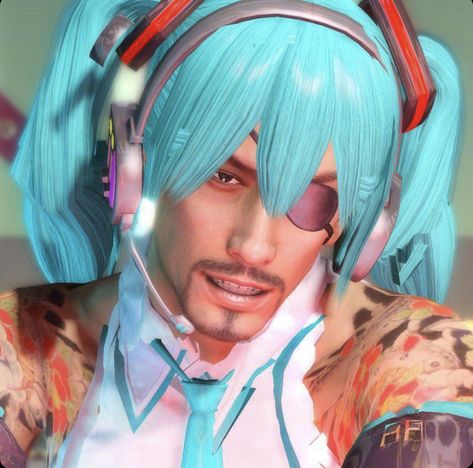 Tekken 5 Characters, Yakuza 3, Goro Majima, Mad Dog, Jairzinho, Funky Art, Hatsune Miku, Blue Hair, Mood Pics