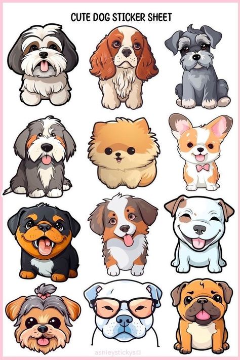 Chibi Dog, Cute Dog Drawing, Kartu Valentine, Idee Cricut, Puppy Drawing, صفحات التلوين, 강아지 그림, Animale Rare, Dessin Adorable