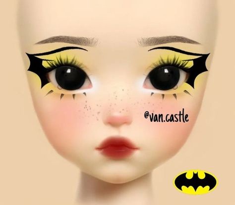 Batman Face Paint, Batman Makeup, Crazy Eye Makeup, Makeup Cosplay, Face Charts, Makeup Drawing, Makeup Face Charts, Graphic Makeup, Costume Inspo