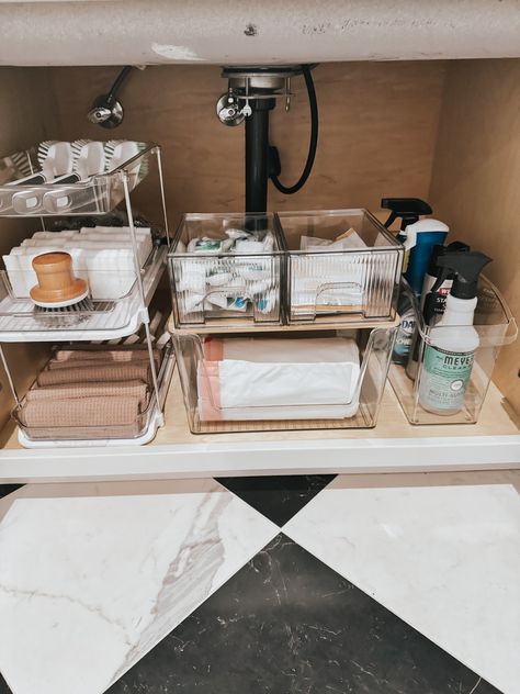 Under the sink organizing #amazonhome Kitchen Sink Organization Ideas, Kitchen Sink Ideas, Under The Sink Organization, Under Kitchen Sink, Sink Organization, Under Kitchen Sink Organization, Kitchen Sink Organization, Modern Kitchen Sinks, Sink Ideas