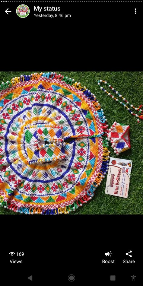 Moti Set, Moti Work, Kutch Work Designs, Big Rangoli, Laddu Gopal Dresses, Patterns Flowers, Pearl Work, Big Rangoli Designs, Kutch Work