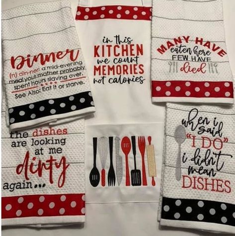 Embroidery Designs For Aprons, Brother Embroidery Designs Free, Free Embroidery Designs Downloads Pes, Rs Gifts, Cricut Towels, Towel Sayings, Embroidery Kitchen Towels, Kitchen Sayings, Kitchen Embroidery Designs