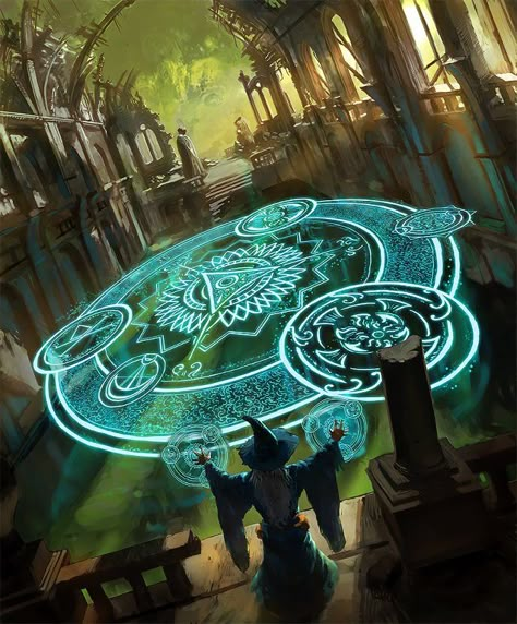 Card: Grand Summoning Magic Seal Fantasy Art, Summoning Aesthetic, Tiamat Dragon, Elemental Magic, Super Powers Art, Deck Building, Magic Design, Magic Aesthetic, Magic Circle