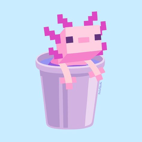 Minecraft Pfp, Minecraft Axolotl, Minecraft, Purple, Water, Pink