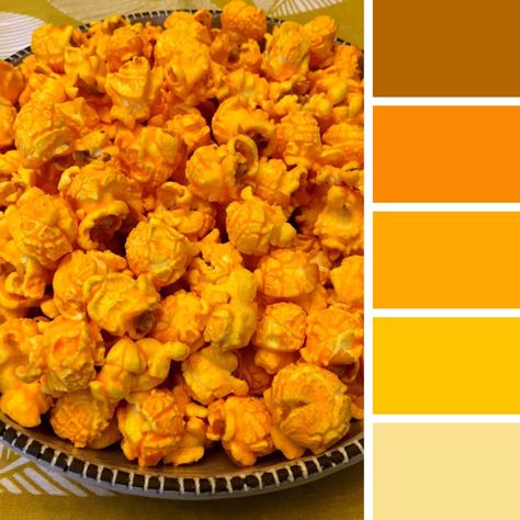 Cheese Color Palette, Popcorn Brands, Color Palets, Colored Popcorn, Cheese Popcorn, Disney Minimalist, Cheese Brownies, Palette Challenge, Food Inspired