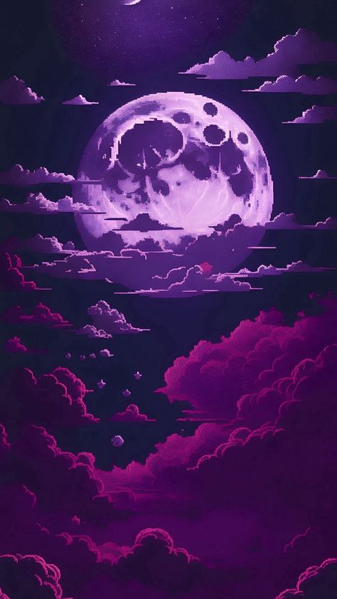 Dark Purple Wallpaper, Image Moto, Pixel Art Background, Japon Illustration, Abstract Art Wallpaper, Wallpaper Animes, The Full Moon, Cool Wallpapers Art, Pretty Wallpapers Backgrounds