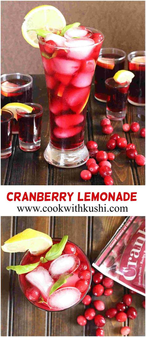 Cranberry Lemonade is a tasty and refreshing drink with perfect mix of sweet and sourness provided by cranberries. Spread holiday cheer this season with this gorgeous drink. /capecodselect/ #buzzfeedfood #bhgfood #feedfeed #Christnas #cocktail #mocktail #beriies #drink #party #Holiday #recipe Cranberry Lemonade, Vegetarian Platter, Drink Party, Vegan Christmas Recipes, Cranberry Cocktail, Healthy Indian Recipes, Frozen Cranberries, Star Food, Fun Easy Recipes