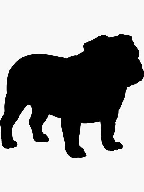 English Bulldog Outline, Bulldog Outline, Bulldog Outfits, English Bulldog Silhouette, Mini English Bulldogs, Bulldog Silhouette, Bulldog Drawing, Bulldog Tattoo, Cool Stencils