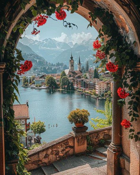 Lucerne, Switzerland 🇨🇭 Switzerland Aesthetic, Mount Pilatus, Pakistan Country, Lake Lucerne, Lucerne Switzerland, Honeymoon Destination Ideas, Medieval Architecture, Green Country, Senior Trip