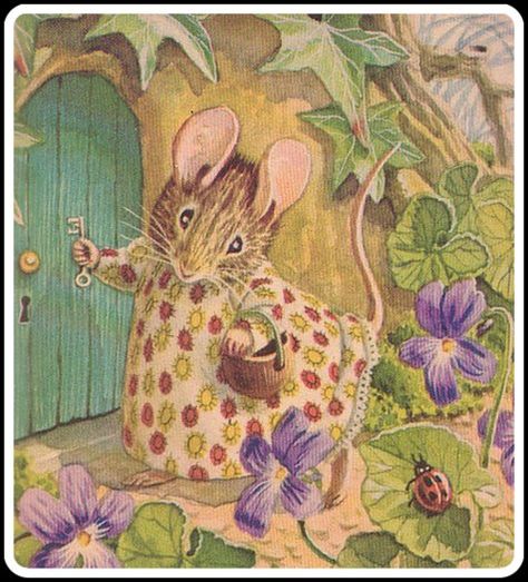 Beatrix Potter Mouse House in The Spring | Content in a Cottage Beatrix Potter Illustrations, Beatrice Potter, Peter Rabbit And Friends, 동화 삽화, Marjolein Bastin, Potter Art, Beatrix Potter, Peter Rabbit, Childrens Illustrations