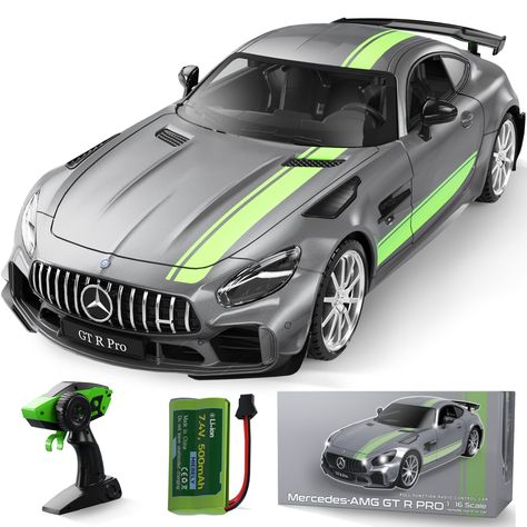 PRICES MAY VARY. Luxurious Driving Experience: MIEBELY brings to your doorstep a genuine replica of the Mercedes Benz GT Pro car, a RC car that will impress with realistic details, speed, but also elegance, resembling with high accuracy the best features of the real car! Superb Realistic Aesthetics: Our remote control toy car is the result of our passion for cars and the talent of our artisans, depicting with exceptional details the beautiful car interior, superb exterior lines and the luxury as Car Mercedes Benz, Replica Cars, Birthday Gift For Boys, Car Mercedes, Rc Drift Cars, Luxury Car Brands, Rc Drift, Car Birthday, Benz Amg