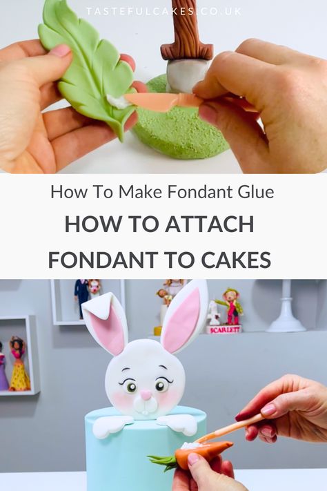 🌟 Learn the Ultimate Cake Decorating Hack! 🌟    Discover how to stick fondant to fondant cakes with and without glue. Learn the secrets to attach fondant securely and move it without ruining your cake. learn how to make the strongest edible glue for all your fondant decorations. Check out the blog and cake decorating tutorial here:    🔗     #CakeDecorating #Fondant #EdibleGlue #CakeTips #FondantHacks #BakingTutorial #CakeDesign Using Fondant For The First Time, Easy Fondant Decorations For Beginners, How To Make Fondant Icing, Diy Fondant Cake Topper, Diy Fondant Recipe, How To Make Fondant For Beginners, How To Use Fondant For Beginners, Fondant Toppers Tutorial, How To Make Fondant