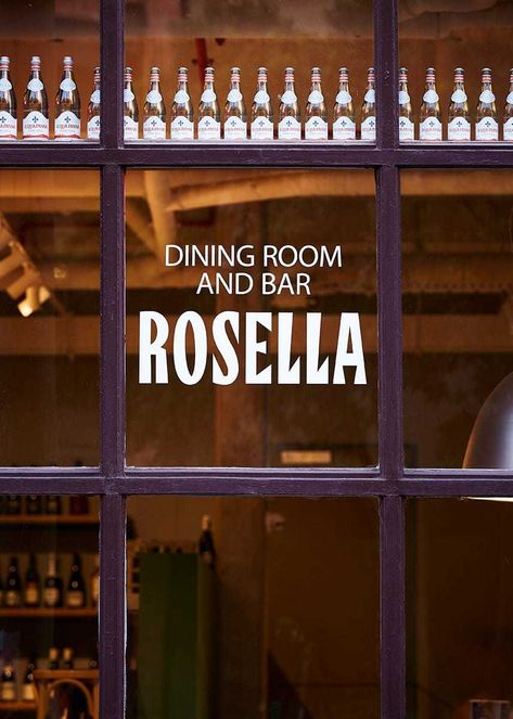 Rosella dining room and bar - Fonts In Use Restaurant Signage, Bar Dining Room, Pizza Branding, Cafe Branding, Restaurant Names, Bar Logo, Restaurant Branding, Wayfinding Signage, Logo Restaurant