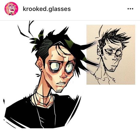 Krooked Glasses Art, Glasses Reference, Expression Practice, Character Introduction, Punk Drawing, Procreate Ideas, Estilo Cartoon, Drawing Time, Types Of Art Styles