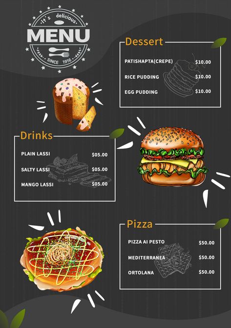 clipart style snack food menu#pikbest#templates Snack Menu Design, Catalog Design Layout, Tea Logo, Menu Layout, Cartoon Food, Menu Designs, Food Menu Template, Splash Images, Snack Shop