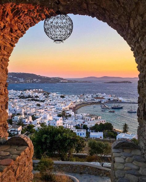 Europe Vacations on Instagram: “One of the best spots to take in the sunset in Mykonos is from the 180 degree sunset bar. Another great spot is right on shore front along…” Mykonos Greece Aesthetic, Greece Aesthetic, Greek Travel, Grece Antique, Mykonos Greece, Europe Vacation, Visiting Greece, Culture Travel, Greek Islands