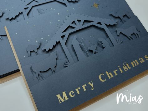 Christian Christmas Cards Handmade, Christmas Card Nativity, Blue Christmas Cards, Christian Christmas Cards, Merry Christmas Greeting Card, Stamped Christmas Cards, Religious Christmas Cards, Merry Christmas Card Greetings, Friends Christmas