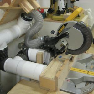 Dust collection for miter saw - FineWoodworking Mitre Saw Dust Collection, Miter Station, Dust Collector Diy, Dream Workshop, Shop Dust Collection, Mitre Saw Station, Saw Dust, Mitre Saw Stand, Woodworking Equipment