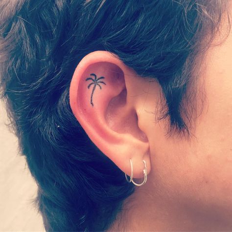 Health Symbol, Ear Tattoos, Poke Tattoo, Stick And Poke, Piercing Tattoo, Minimalist Tattoo, Ear Tattoo, Behind Ear Tattoo, Tattoos And Piercings