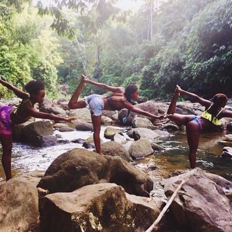 Black Women Grounding, Black Women Retreat, Yoga Black Women, Black Women Healing, Earthy Lifestyle, Black Women Traveling, Black Woman Travel, Black Sisterhood, Girl Hobbies