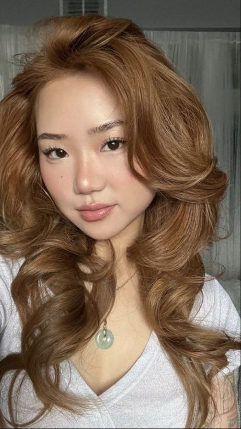 Fawn Brown Hair Color, Warm Tone Hair Color, Golden Brown Hair Honey, Honey Ginger Hair Color, Hair Color For Olive Skin Tone, Amber Brown Hair, Brown Hair Dyed, Maple Brown Hair, Lighter Brown Hair Color