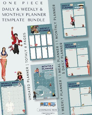 One Piece Digital Planner | Anime Planner Bundle | Printable | Instant Download I Manga Planner plrplanner #notioncourseplanner #weeklymealplannertemplate📈 Anime Planner, Digital Planner Ideas, Daily Monthly Planner, Weekly Meal Planner Template, Daily Schedule Planner, Monthly Planner Template, One Piece Crew, Daily Planner Printable, Weekly Meal Planner