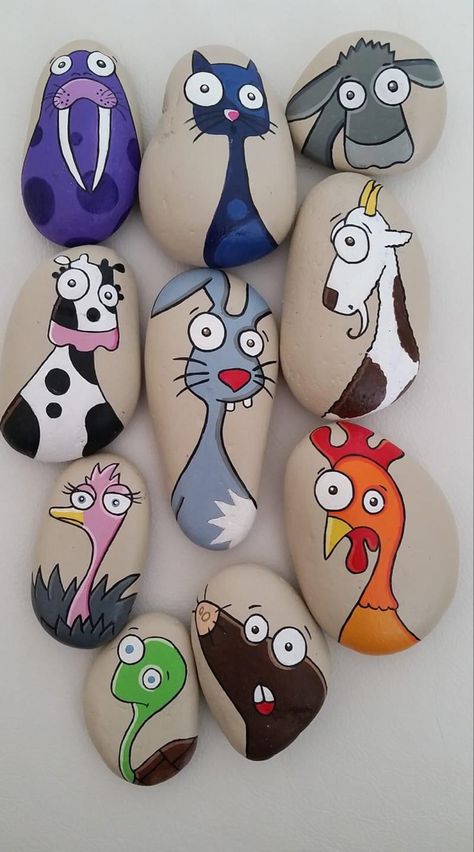 Painted Stones Ideas, Garden Rock Art, Rock Painting Tutorial, Diy Rock Art, Painted Rock Animals, Stone Art Painting, Painted Rocks Kids, Tanah Liat, Painted Rocks Craft