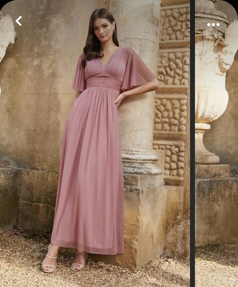 Maxi Bridesmaid Dresses, Civil Wedding, Pink Maxi Dress, Flutter Sleeve, Wedding Outfit, Bridesmaid Dress, Wedding Inspo, Next Uk, To My Daughter