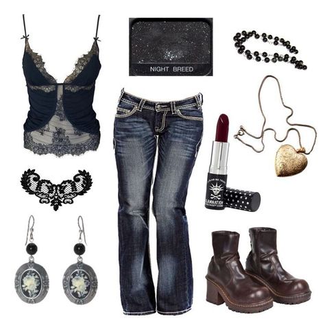 2000s Outfit Layout, Y2k Twilight Aesthetic Outfits, Wardrobe Claims For Dr, Twilight Oc Outfit, 13 Inspired Outfits, Outfit Idea Layout, Grunge Outfits Layout, Twilightcore Clothes, Twilightcore Aesthetic Outfits