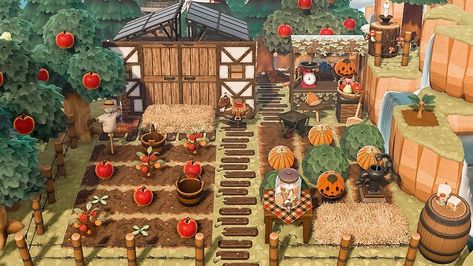 Cottage Core Animal Crossing, Getting Ready For Fall, Cottagecore Fall, Acnh Cottagecore, Map Layout, Animal Crossing Funny, Qr Codes Animal Crossing, Pumpkin Farm, Ready For Fall