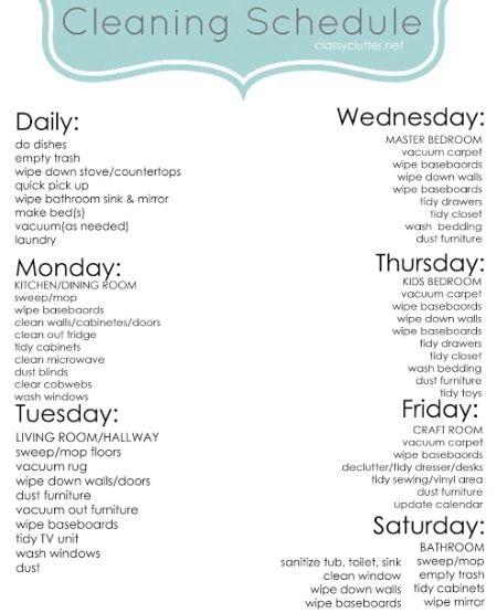 Cleaning Schedule Printable, Weekly Cleaning Schedule, Weekly Cleaning, Cleaning Day, Cleaning Checklist, Cleaning Schedule, House Cleaning Tips, Diy Cleaning Products, Cleaning Organizing