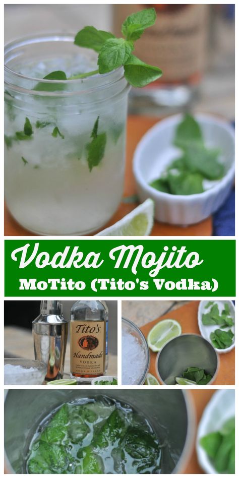 Cocktails With Titos Vodka, Drinks With Titos Vodka, Titos Vodka Recipes, Vodka Drinks Easy, Vodka Mojito, Drinks Vodka, Vodka Recipes, Mojito Recipe, Boozy Drinks