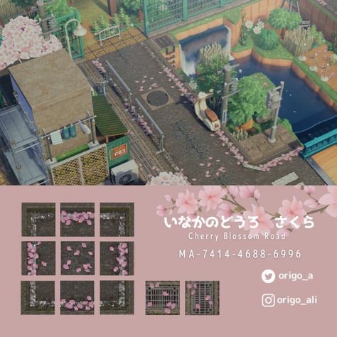 Acnh Road Design Code Japan, Acnh Concrete Path, Animal Crossing Road Codes, Acnh Elegant, Japanese Neighborhood, Acnh Pattern, Acnh Path, Acnh Patterns, Acnh Inspiration