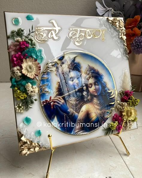 “Radhe krishna frame “ For what?? As an engagement gift 💌🥹 Best gift for the couple who are being engaged or married. Krishna idol is something that can be gifted in any occasion … as a gift to the new mother , as a gift to the engaged couple , and to the newly married couple , to the child , as a gift to the devotee of krishna . Dm as on wtsup 8758332288 for order! [ahre krishna , radhe krishna gift , engagementgift , gift ideas , krishna devotee] Krishna Resin Art, Radha Krishna Wall Art, Painting Radha Krishna, Krishna Wall Art, Radha Krishna Painting, Krishna And Radha, Art Krishna, Diy Doll Miniatures, Resin Art Painting