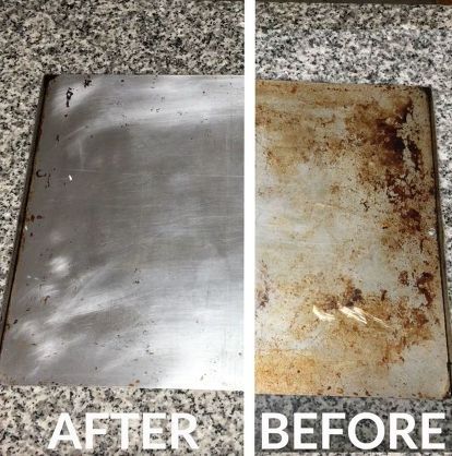 how to clean your old cookie sheet, cleaning tips, how to How To Clean Pans, Clean Pans, Clean Baking Pans, How To Clean Copper, Cleaning Painted Walls, Baking Soda Cleaning, Cookie Sheets, Dawn Dish Soap, Glass Cooktop