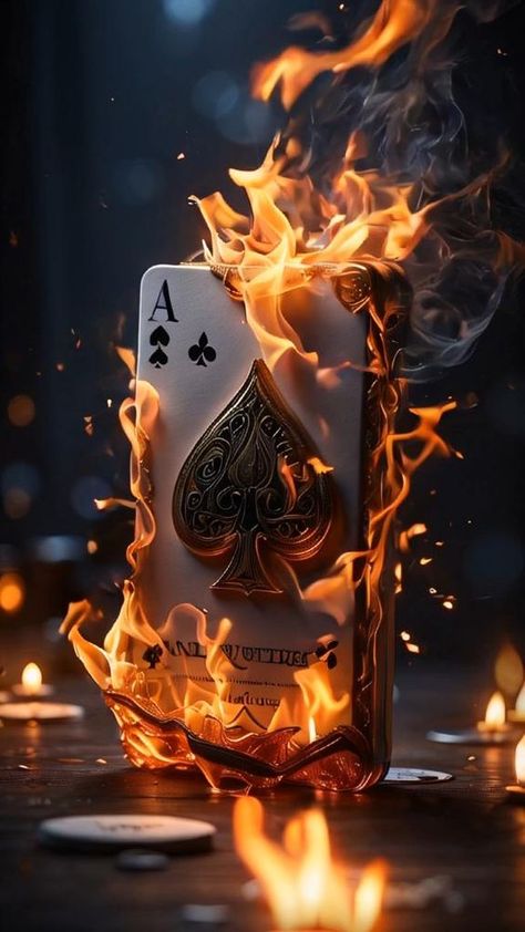 Prompt details: A visually striking 3D image portraying a poker card, specifically the ace of spades, engulfed in vibrant and realistic flames. The dynamic simulation of the fire is created using RealFlow, while the overall design and graphics are impeccably rendered using Unreal Engine 5. The card itself is exquisitely detailed, showcasing intricate artwork and a captivating presence. The flames dance and flicker with intensity, radiating warmth and energy. Black Hd Wallpaper, Joker Iphone Wallpaper, Iphone Wallpaper For Guys, Iphone Dynamic Wallpaper, Android Wallpaper Art, Ace Card, Poker Card, Galaxy Wallpaper Iphone, Dont Touch My Phone Wallpaper