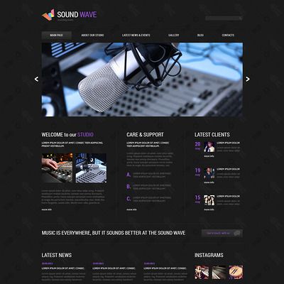 Professional Recording Studio, Blog Templates, Music Recording Studio, Studio Website, Music Flyer, Free Website Templates, Home Studio Music, Web Design Software, Responsive Website Template