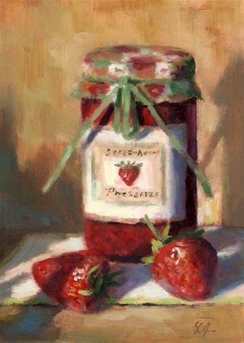 Honey Illustrations, Pastry Illustration, Strawberry Delight, Strawberry Preserves, Victorian Paintings, Food Painting, Galaxy Painting, Fruit Painting, Cute Paintings