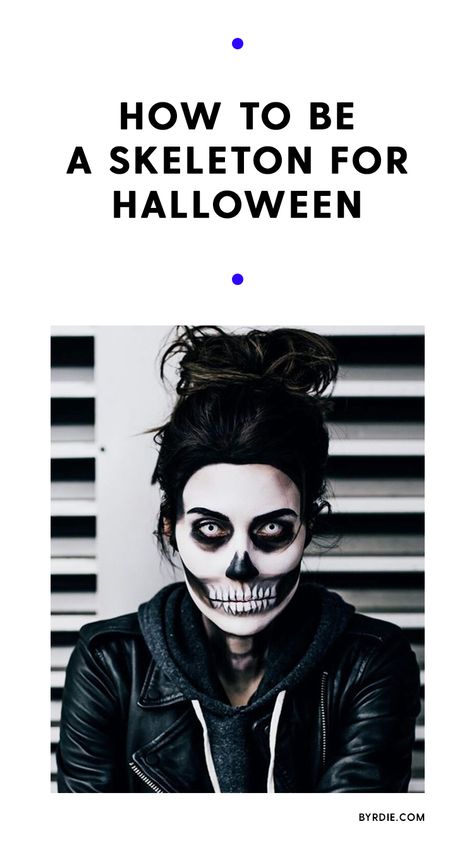 Easy, DIY skull makeup for Halloween Diy Skull Makeup, White Skull Makeup, Simple Skull Makeup, Halloween Makeup Skull, Skull Makeup Halloween, Skull Face Makeup, Skull Makeup Tutorial, Halloween Makeup Sugar Skull, Meme Costume