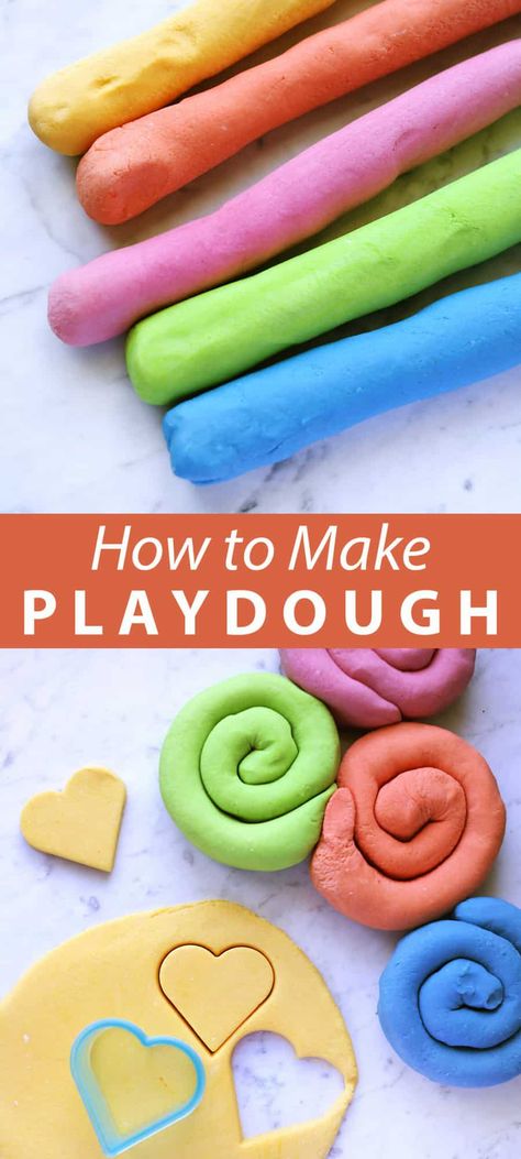 How to Make Playdough - Childhood Magic Make Playdough, Cooked Playdough, Diy Playdough, Glass Containers With Lids, Homemade Playdough Recipe, Measuring Ingredients, Measuring Cups And Spoons, Playdough Recipe, Homemade Playdough