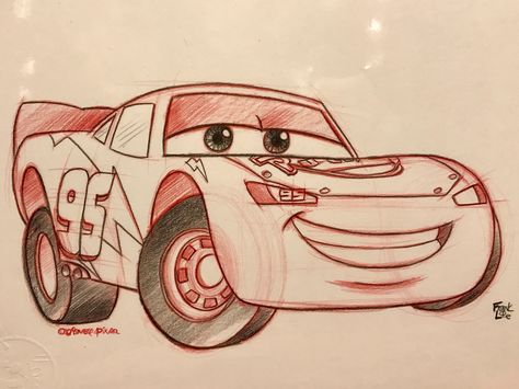 Art Sketches Movies, Drawing Of Lightning Mcqueen, Cars Cartoon Drawing, Cars Lightning Mcqueen Drawing, Race Cars Drawing, Cars Drawing Disney, Disney Movie Drawings, Tow Mater Drawing, Disney Sketches Easy