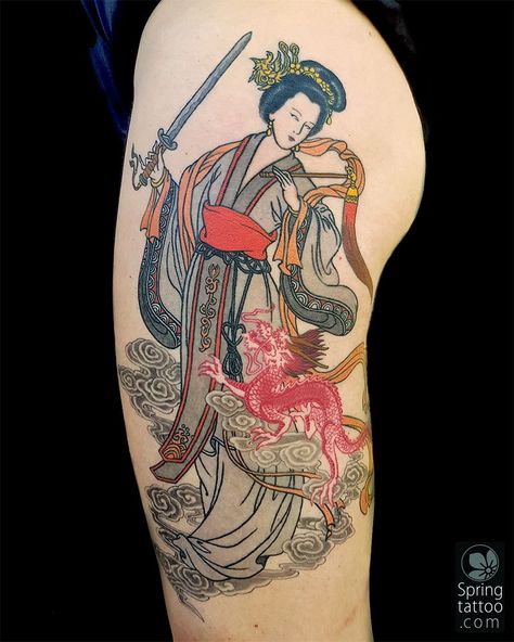 The post Chinese warier princes tattoo appeared first on Spring Tattoo. Traditional Chinese Tattoo, Chinese Style Tattoo, Spring Tattoo, Chinese Empress, Prince Tattoos, Chinese Woman, Woman Tattoo, Chinese Tattoo, Ancient Symbols