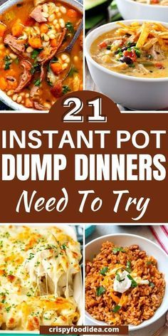 Instant Pot Dump Recipes, Dump Dinner Recipes, Instapot Soup Recipes, Instant Pot Dump, Dump Recipes, Meals Chicken, Healthy Instant Pot, Electric Pressure Cooker Recipes, Dump Dinners