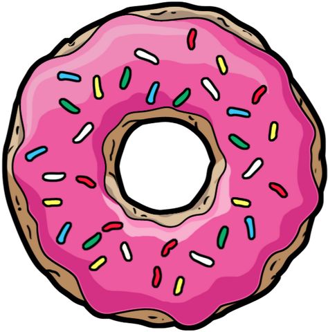 Donuts Tumblr, Simpsons Donut, Tumblr Transparents, Tumblr Png, Pink Donut, Images Kawaii, Pink Donuts, Tumblr Stickers, Homer Simpson