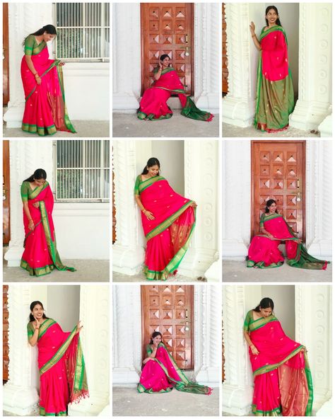 Simple Saree Pose Ideas, Solo Saree Poses, Simple Saree Poses At Home, Traditional Saree Photoshoot Poses, Sari Poses Photo Shoot, Saree Photoshoot Ideas Creative, Saree Pics Poses Selfie, Sadi Pose, Saree Pose Ideas