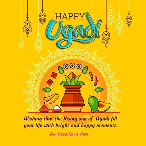 Ugadi Festival in 2022 - Wishes, Image, Status Ugadi Festival Wishes, Ugadi Festival, Telugu New Year, Happy Ugadi, Hindu Quotes, Thank You Wishes, Festival Wishes, Devotional Quotes, One Wish