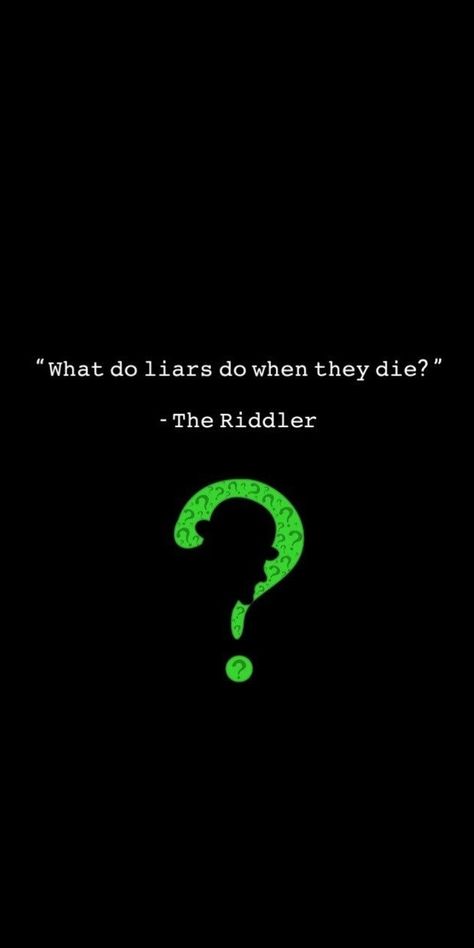 RIDDLER Riddler Quotes, Riddler Riddles, Batman Riddler, Riddler Gotham, Halloween Candy Bar, The Riddler, Joker Face, Dark Red Wallpaper, Marvel Tattoos