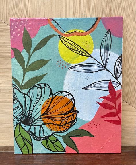 #aesthetic #painting #acrylic #acrylicpainting #abstract #paintingforbeginners Boho Painting Easy, Modern Art Canvas Painting, Boho Painting, Creative Bookmarks, Abstract Art Diy, Painting Easy, Small Canvas Art, Indian Paintings, Indian Art Paintings